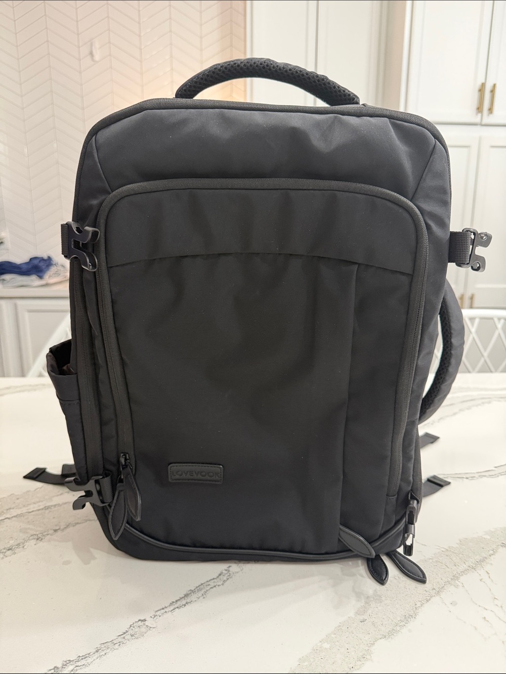 LOVEVOOK Travel Laptop Backpack Overnight Weekender Black Gray